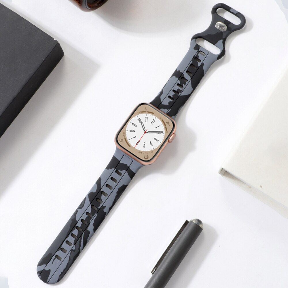 For Apple Watch Band Ultra 8 SE 7 6 5 Silicone Strap iWatch 49mm 40mm 45mm 41mm 42mm Camouflage Pattern Wristband Belt Bracelet