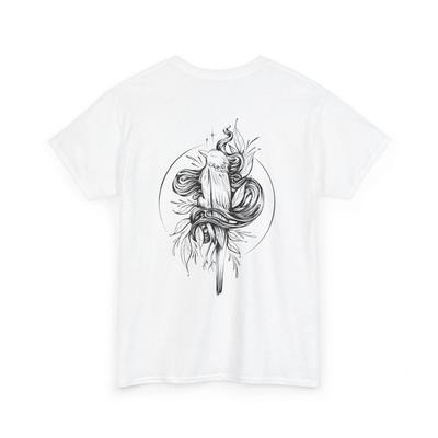 Artistic Bird Graphic T-Shirt Elegant Nature Line Art Tee Unique Botanical Unisex Shirt Crew-neck Short-sleeved Men's T-shirt