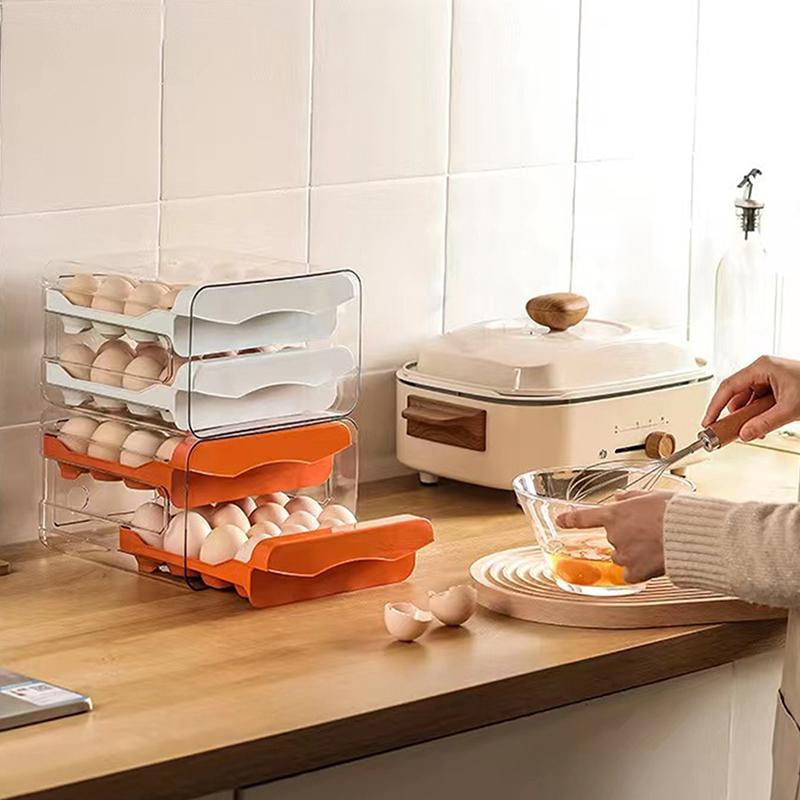 Transparent Egg Storage Container With Food Grade Material And 32 Egg Capacity Perfect For Kitchen Refrigerator Use