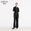 GOELIA Premium Turtle Pattern Xiangyun Silk Straight-Leg Trousers