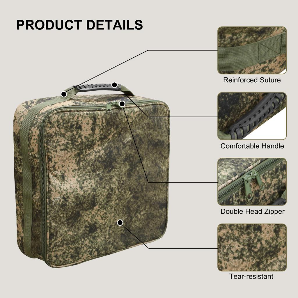 Handheld Fishing Reel Bag Double Fishing Tackle Box Polyester Large Capacity Carry Bag with Dividers