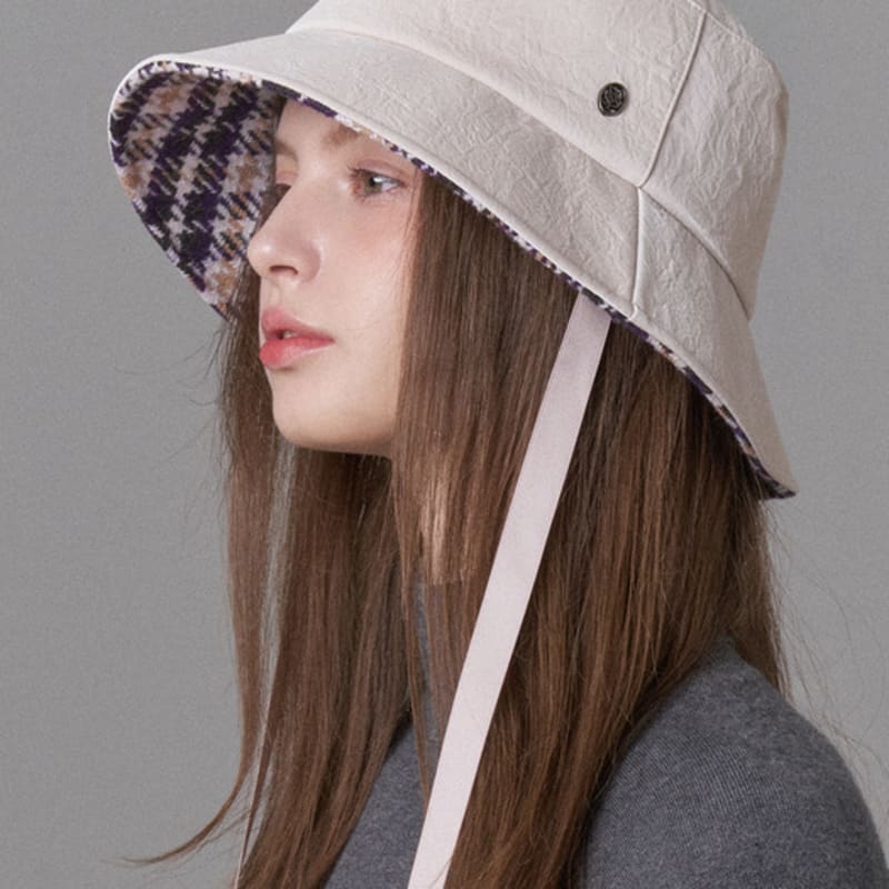 

WHITE SANDS Purple Label Velvet String Bucket Hat Kimberly Ivory IVORY_Free