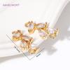2/4Pcs Brass Leaf Charms 18K Gold Plated Charms Connector,Inlaid Zircon Leaf Charms Pendants For Jewelry,DIY Jewelry Material