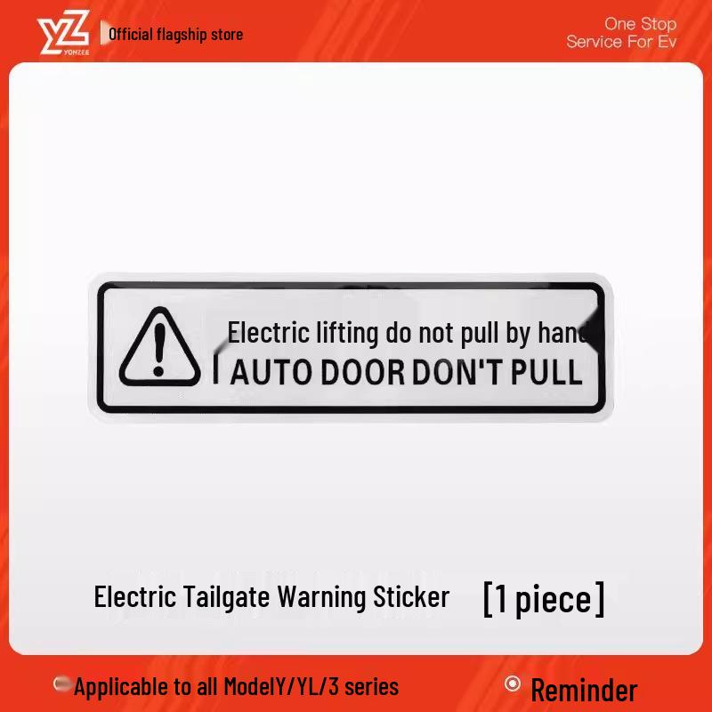 

Tesla Model 3/Y Trunk Warning & Decorative Sticker - Electric Tailgate Reminder