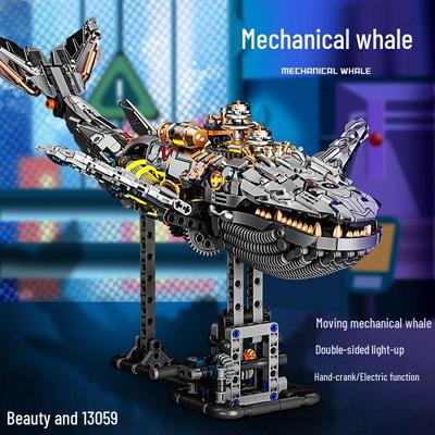 Mechanical Whale Model Building Blocks - Educational Animal Toy for Kids, Compatible with Lego