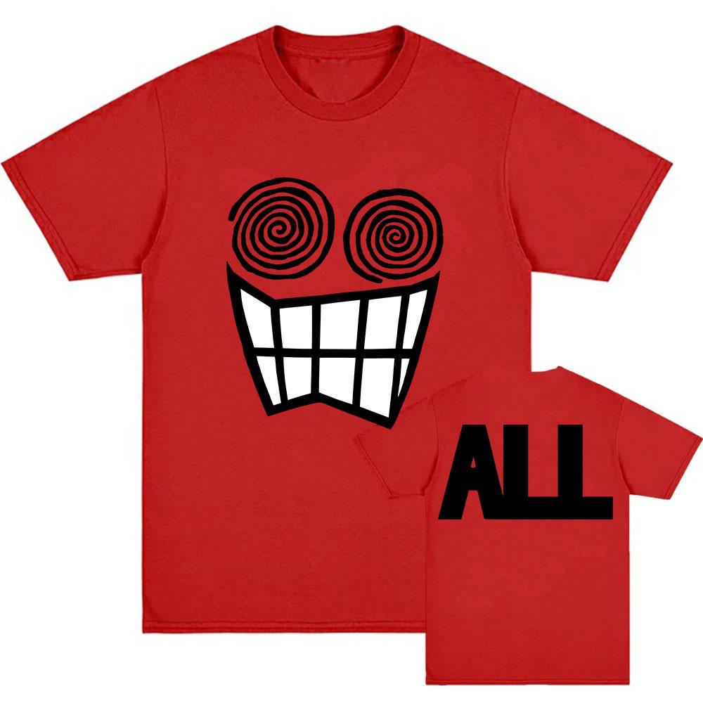 

Уличная одежда Все группы Забавные футболки с принтом Повседневная мужская/женская летняя футболка Мультяшная графическая одежда Круглый вырез Унисекс футболка XXL красный
