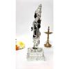 Lord Tirupati Balaji Silver Plated Black Terracotta Idol for Car Dashboard | Vishnu Ji Idol for Office Desk |