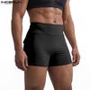 Pockets Elastic Waist Men Incerun Casual Mini Shorts Pants Homewear Underwear