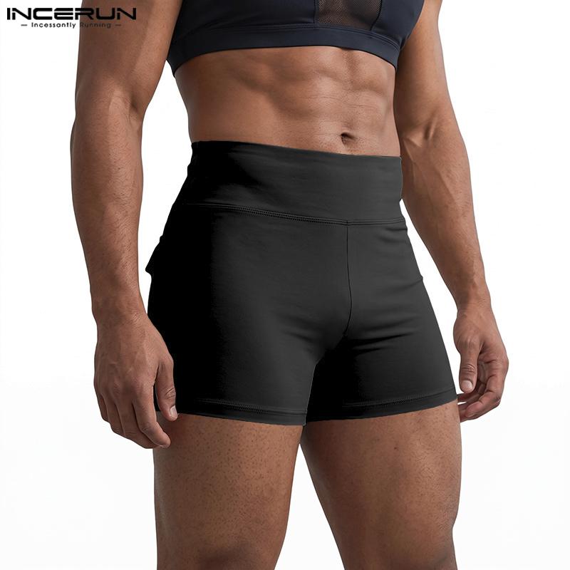 Pockets Elastic Waist Men Incerun Casual Mini Shorts Pants Homewear Underwear