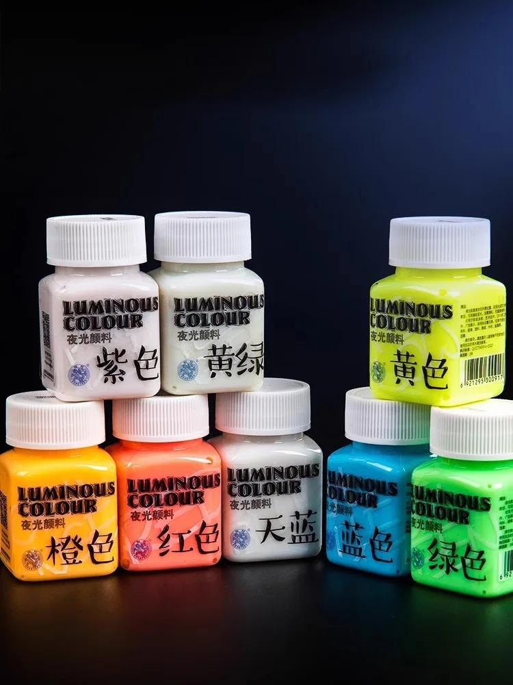 58ML Luminous Acrylic Pigment Fluorescent Paint Glow in Dark DIY Halloween Party Jewelry Nail Art Nail Beauty Resin Pigment