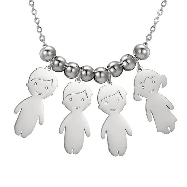 Lemegeton Collana con Ciondolo Personalizzato su Misura Nome di Famiglia Bambino Bambina Bambini per Donna Uomo Bambino Nome Data Inciso Gioielli Regalo