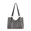 Pu Leopard Print Tote Bag For Streetwear Women With Zipper Closure