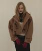Lonque Casentino Classic Hoodie Crop Duffle Coat (Camel)