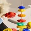 Jeu de Tour Montessori pour Bébé; Puzzle Arc-en-ciel à Tourner et Empiler; Développement des habiletés motrices; Cadeau pour enfants