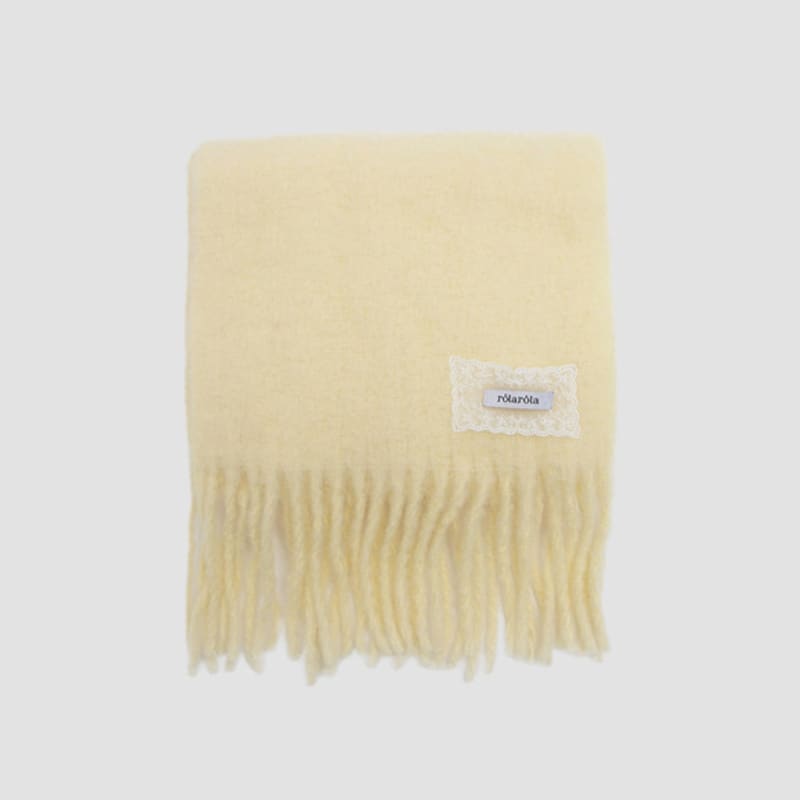 ROLAROLA LACE LABEL HAIRY MUFFLER LEMON