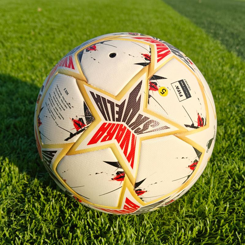 No. 5 Palloni da Calcio Antiesplosione e Resistenti all'Usura in PU Termosaldati Senza Cuciture per Adulti Studenti Gioco Allenamento