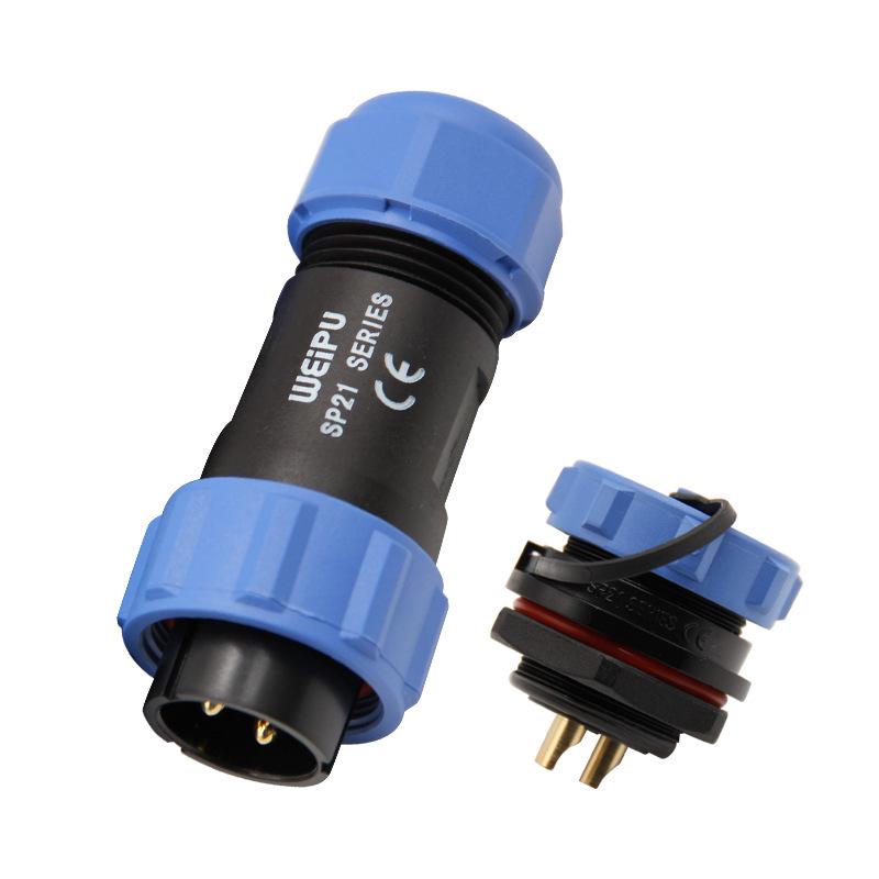 SP21 12-Pin Waterproof IP67 Aviation Plug Rear Nut Solder Connector