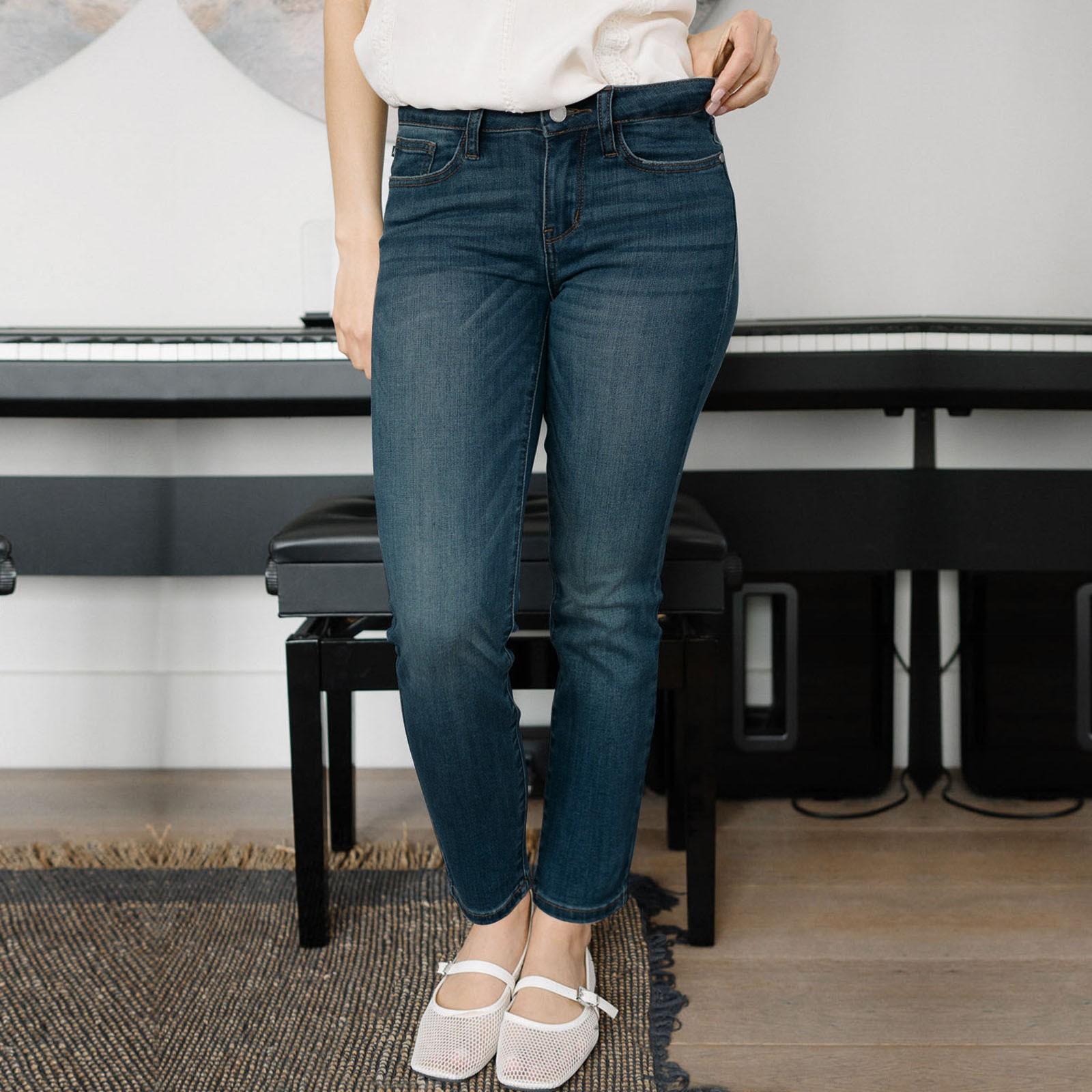 

Модные женские свободные джинсы свободного кроя в винтажном стиле Slim Straight XL тёмно-синий