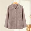 Spring Plaid Cotton Shirt for Young, Middle-Aged, and Elderly Women: Long-Sleeve Casual Wear