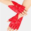 PU Leather Women Leather Gloves Button Hole Leather Gloves Half Finger Gloves  Mitten Accessories