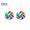 Fashion Rainbow Lollipop Candy Dangle Hook Earrings Women Jewelry Gift Party