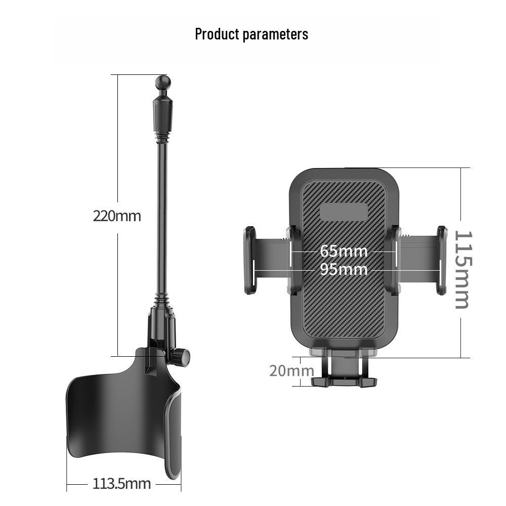 Multi-Functional Car Cup & Phone Holder with Adjustable 360° Rotation