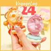 Adorable And Pink Orange Acrylic Cream Bear Globe Keychain Cute Cartoon Accessory