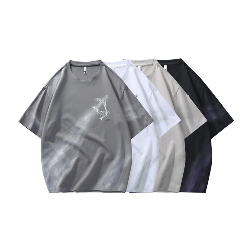 Summer Men's Loose Short-sleeved T-shirt Tops Quarter-sleeved Round Neck Half-sleeved T-shirt