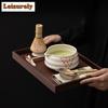 Japanese Tea Ceremony Cherry Blossom Falling Ceramic Matcha Eight-piece Set Frothing Stirring Tools Bowl Whisk Equipment Craft