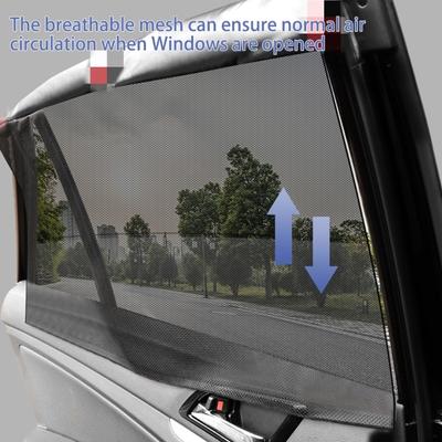 Breathable Car Side Window Shade Magnetic Attachment Not Glares View Magnetic Car Window Sunshade Screen for Vehicles