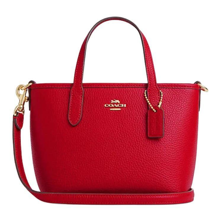 COACH City Cow Leather Tote Bag, Shopping Bag, Shoulder Bag, Crossbody Bag, Handbag Mini Women's Red CW031-IMUP7
