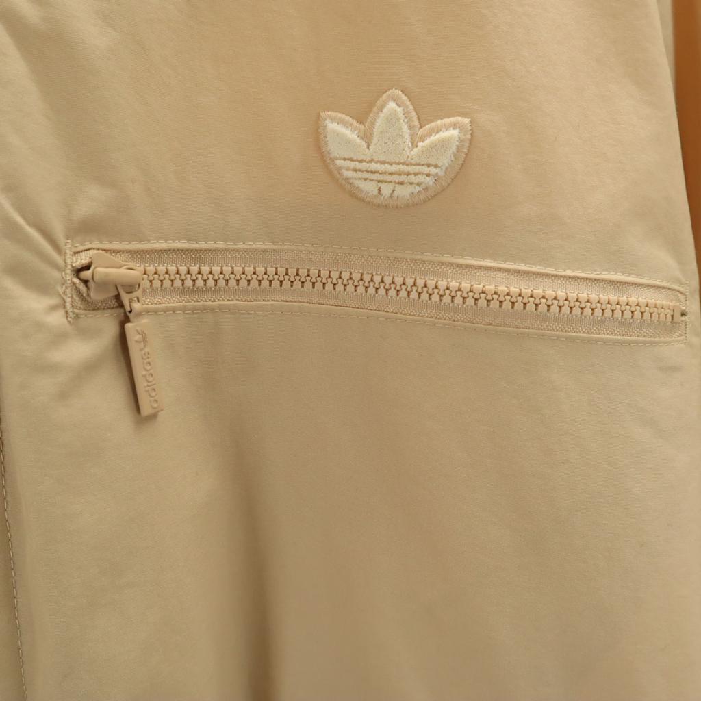 Adidas Trefoil Logo Blouson M Beige Quilted Back Women Used