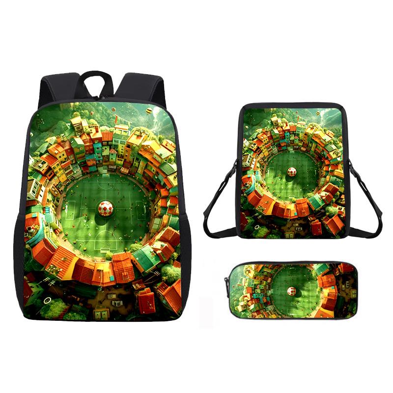 Football Football Printed Children S Student School Bag 17 Inch Elementary School Light Backpack pencil bag