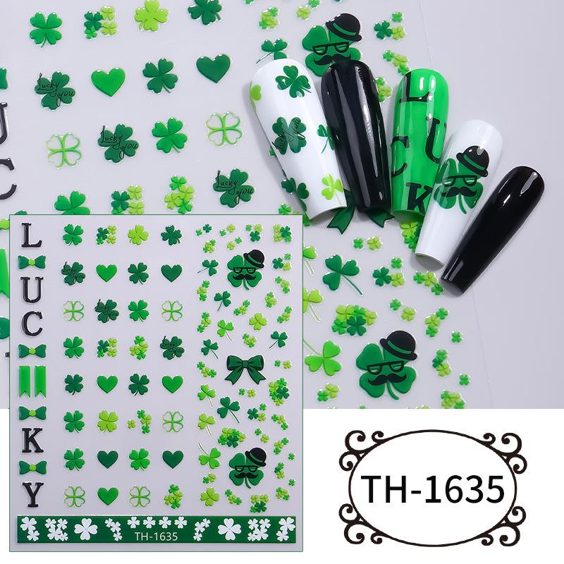 Zhengxiang St. Patrick's Day Clover Nail Art Stickers - DIY Adhesive INS Style