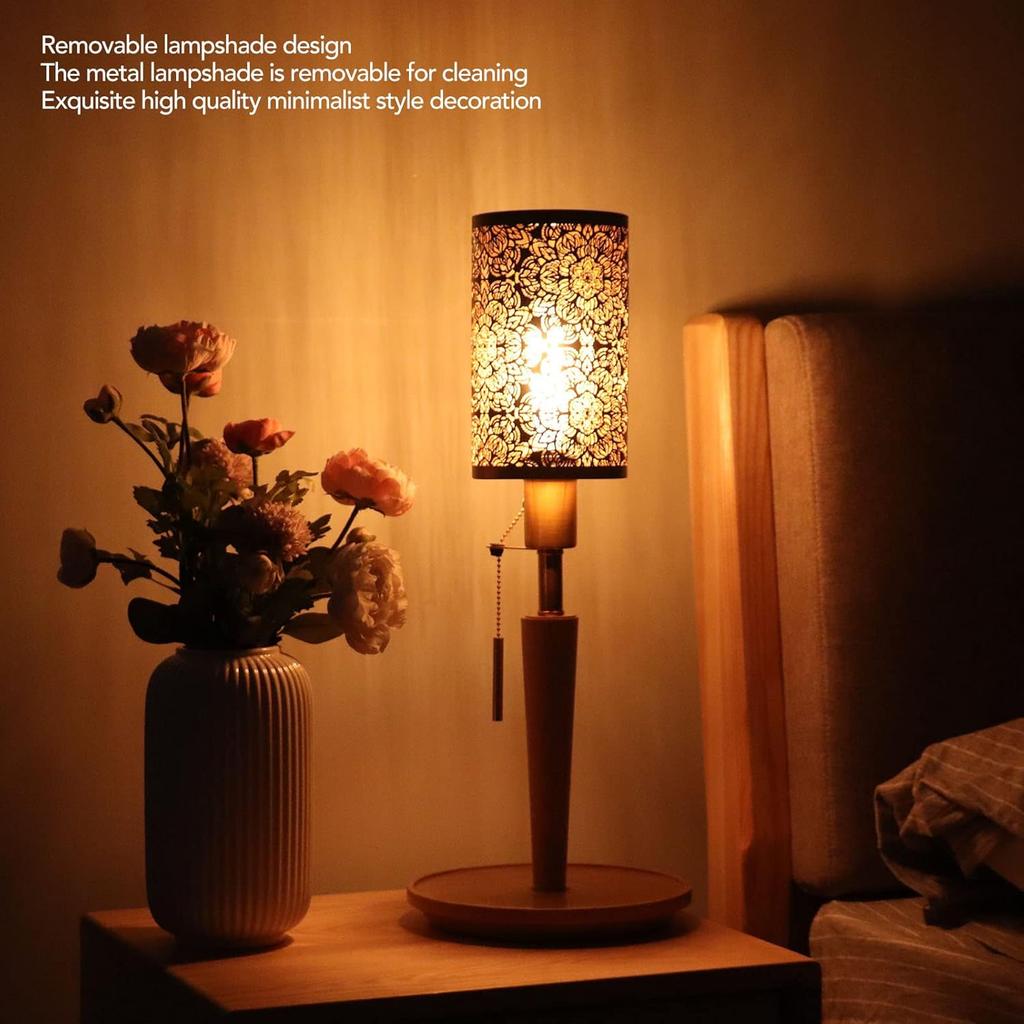 HYWHUYANG Lamp Shade, Hollow Carving Lamp Shade, Metal Cylindrical Circular Lamp Shade, Detachable Decorative Nightstand Lamp, E27 E26 Lamp Shade,
