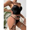 Women's Sexy And Fashionable  Strap Bow Three Piece Lingerie Set