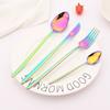 4Pcs Black Flatware Stainless Steel Tableware Dinner Fork Fruit Fork Steak Fork Salad Fork Suitable for Restaurant or Banquet