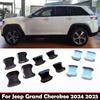 For Jeep Grand Cherokee 2024 2025 ABS Carbonfiber Exterior Side Door Handle Door Bowl Sticker Cover Trim External Accessories