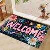Charming Floral 'Welcome' Floor Mat - Vibrant, Inviting Décor for Home Entrances, Perfect for Greeting Guests with Style