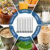 10Pcs Straws Spoon 7.2 Inch Stainless Steel Yerba Mate Tea Drinking Straws Multifunctional Reusable Straw Stirring Spoon Straw