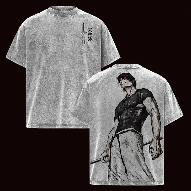 Fushiguro Toji Jujutsu Kaisen Anime Clothing Men Women T-shirts Short Sleeve Washed T Shirt Vintage Cotton Tshirt Harajuku Tops