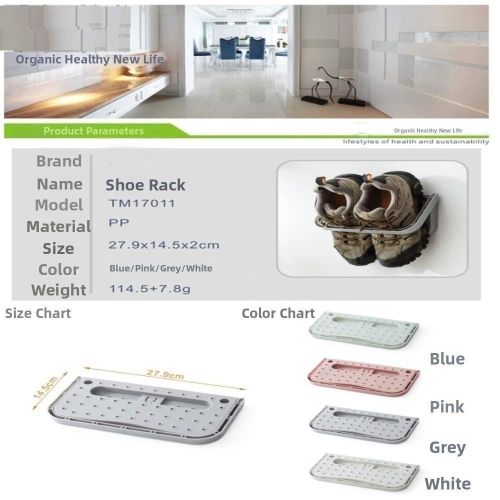 Folding Design Shoes Rack Self Adhesive Shoes Storage Rack Wall Mounted Rack  Bathroom Storage