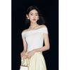 Mandy Zhang French Bow Off-Shoulder Knit Top