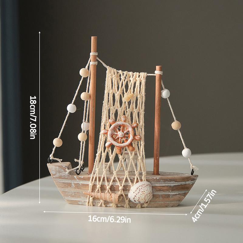 1 шт. Средиземноморский стиль Морской Морской Деревянный Трехмерный Парусник Деревянные Поделки Украшения Вечеринка Комната Домашнее Украшение