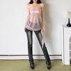 European and American Summer New Comfortable Casual Tube Top Polka Dot Micro-transparent Gauze Splicing Design Top Women