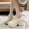 Fashion Women Spring Non-slip Chunky Sneakers Thick Bottom Female Casual Dad Shoe Lace Up 10CM High Platform Vulcanized Shoes Woman