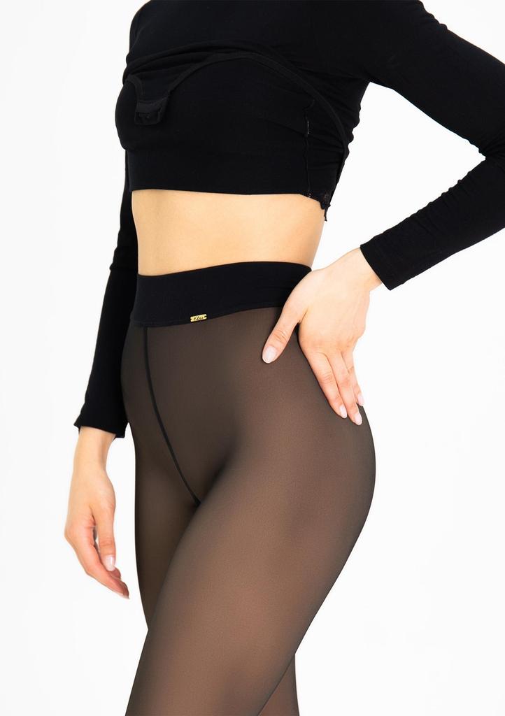 Warm Women's Tights 100 Den with a Visual Effect of Thin Legs 3610 Winter Nude Legs
