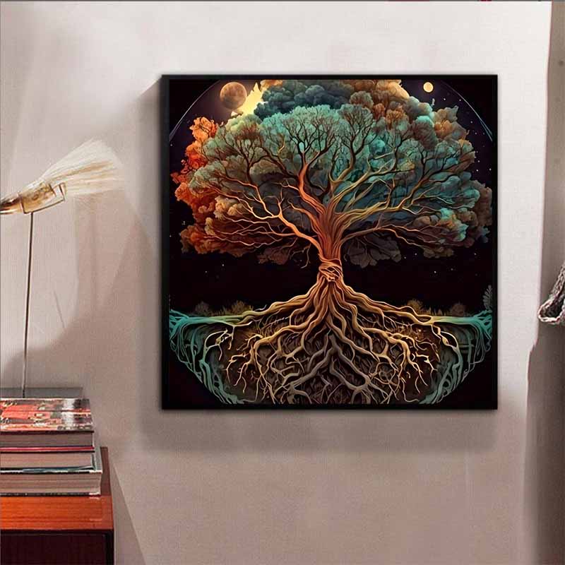 New Arrival 5D DIY Full Circle Diamond Painting "Round Tree Roots" Embroidery Cross Stitch Home Decor Gift