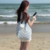 Versatile Knitted Bag for Women, Summer Casual Commuting Patchwork Woven Bag, Beach Vacation Style Beach Bag
