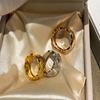 Non-fading Xiaoxiangfeng Rhombus Titanium Steel Rose Gold Plain Ring Index Finger Women's Light Luxury High-end Design Niche